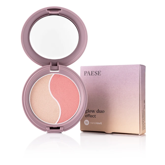 PAESE Nanorevit Glow Duo Effect puder rozświetlający i róż do policzków 100 4.5g (id: 7168)