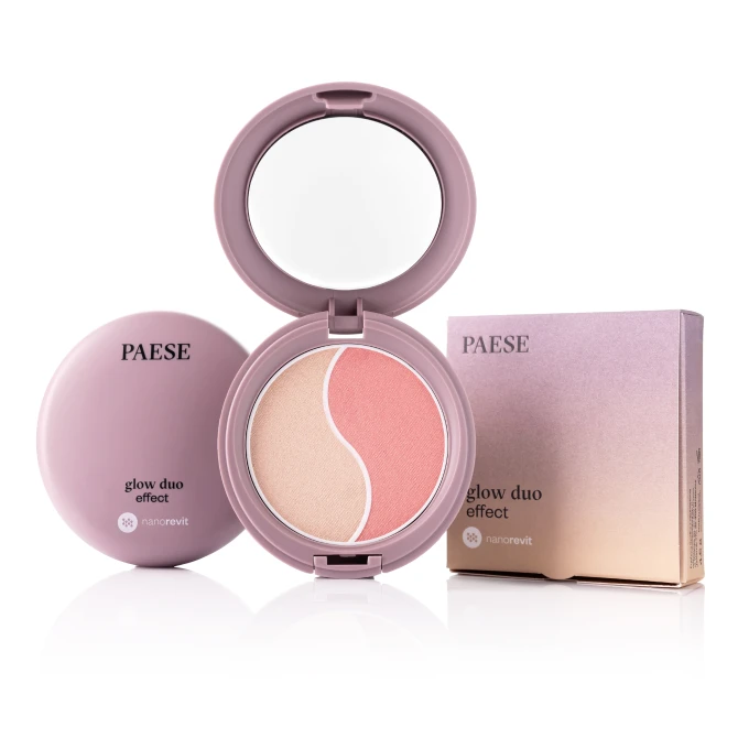 PAESE Nanorevit Glow Duo Effect puder rozświetlający i róż do policzków 100 4.5g (id: 7168)