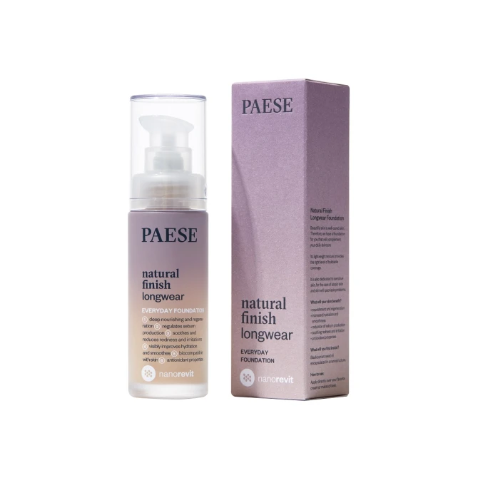 PAESE Nanorevit Natural Finish Longwear Everyday Foundation długotrwały podkład o naturalnym wykończeniu 1.5 Nude 30ml (id: 42780)