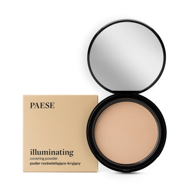 PAESE Iluminating Covering Powder puder rozświetlająco-kryjący 1C Ciepły Beż 9g (id: 10964)