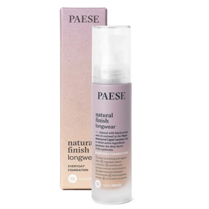 PAESE Nanorevit Natural Finish Longwear Everyday Foundation długotrwały podkład o naturalnym wykończeniu 04 Warm 30ml (id: 72709)