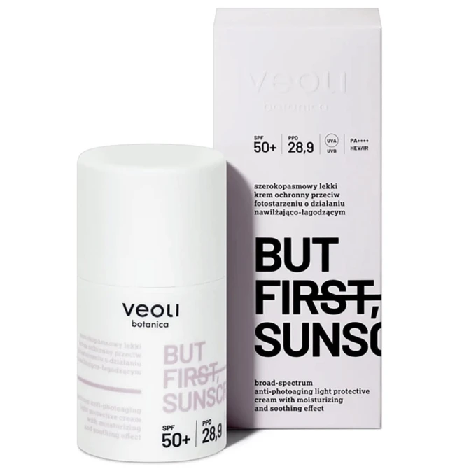 VEOLI BOTANICA But First Sunscreen lekki krem ochronny przeciw fotostarzeniu o działaniu nawilżająco-łagodzącym SPF50+ - 50ml (id: 58761)