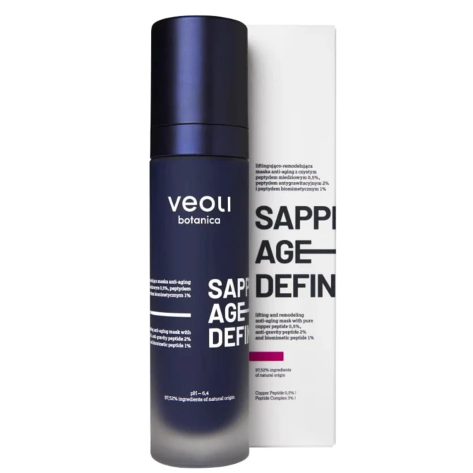 VEOLI BOTANICA Sapphire Age-Definer liftingująco-remodelująca maska anti-aging z czystym peptydem miedziowym 0.5% peptydem antygrawitacyjnym 2% i peptydem biomimetycznym 1% - 50ml (id: 60298)