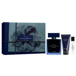 Narciso Rodriguez For Him Bleu Noir zestaw woda perfumowana spray 100ml + żel pod prysznic 50ml + woda perfumowana spray 10ml