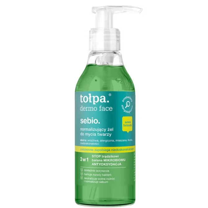 TOŁPA DERMO FACE SEBIO Normalizujacy żel do mycia twarzy - 195ml (id: 72854)