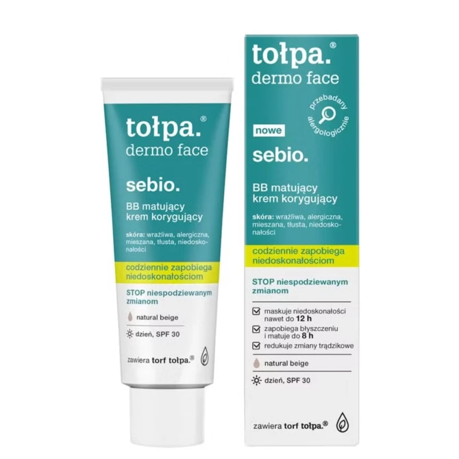 TOŁPA DERMO FACE SEBIO Matujący Krem BB korygujący z SPF30 - 40ml (id: 56128)