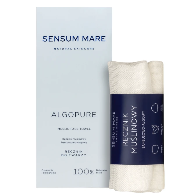 SENSUM MARE ALGOPURE Ręcznik muślinowy bambusowo-algowy do twarzy 1 szt. (id: 72723)