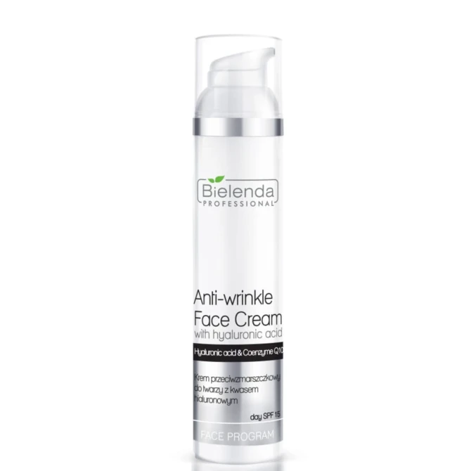 BIELENDA PROFESSIONAL Anti-Wrinkle Face Cream krem przeciwzmarszczkowy do twarzy z kwasem hialuronowym SPF15 - 100ml (id: 13409)