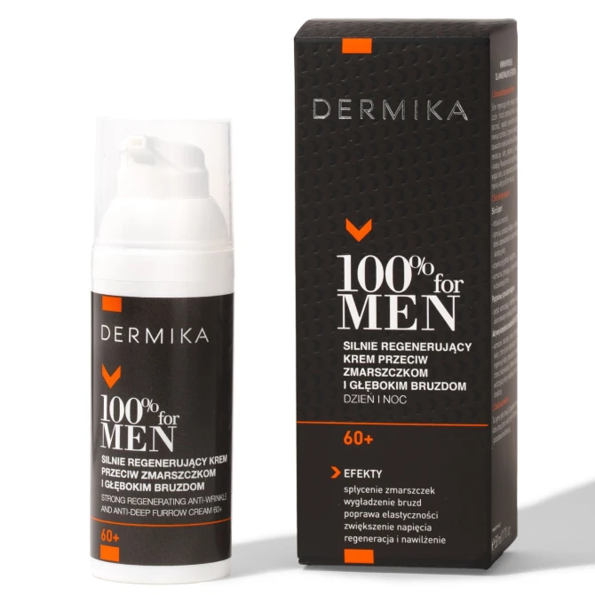 DERMIKA 100% for MEN Silnie Regenerujący Krem Przeciw Zmarszczkom i Głębokim Bruzdom 60+ - 50ml (id: 51027)
