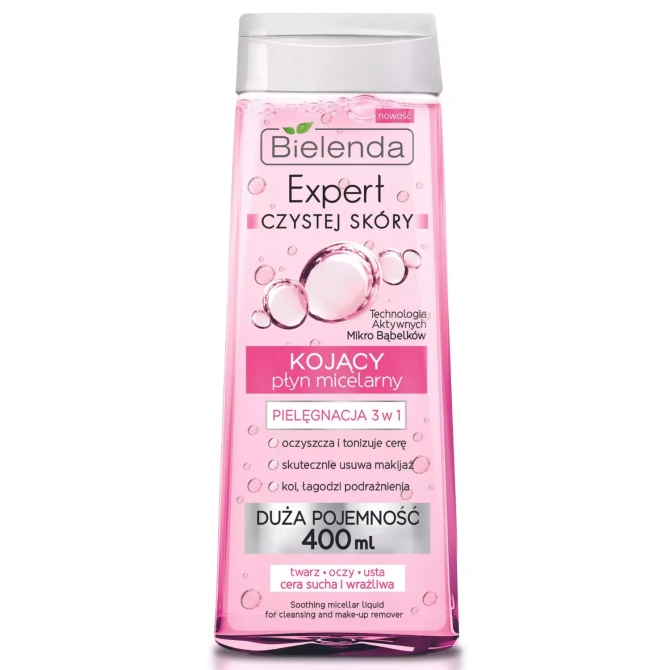 BIELENDA Expert Czystej Skóry Kojący Płyn Micelarny 3w1 - 400ml (id: 28646)