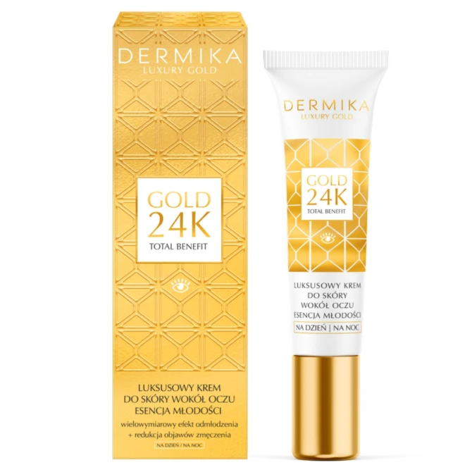 DERMIKA Luxury Gold 24K Luksusowy Krem Do Skóry Wokół Oczu Esencja Młodości - 15ml (id: 28766)