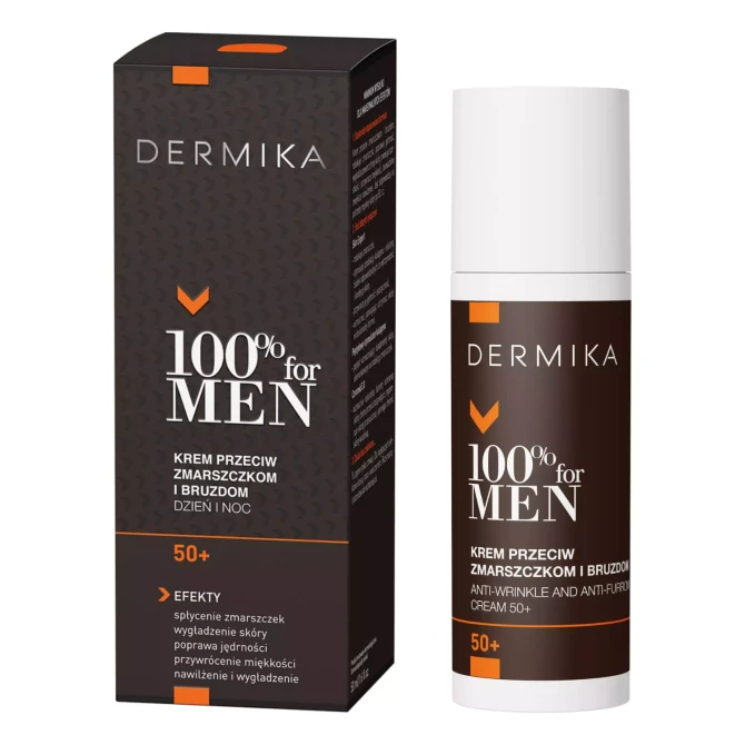 DERMIKA 100% for MEN Cream 50+ Krem Przeciw Zmarszczkom i bruzdom na dzień i na noc - 50ml (id: 23113)