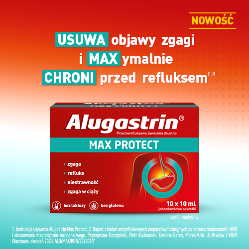 ALUGASTRIN Max Protect, przeciwrefluksowa zawiesina doustna, saszetki - 10x10ml