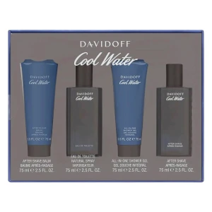Davidoff Cool Water Men zestaw woda toaletowa spray 75ml + balsam po goleniu 75ml + żel pod prysznic 75ml + woda po goleniu 75ml