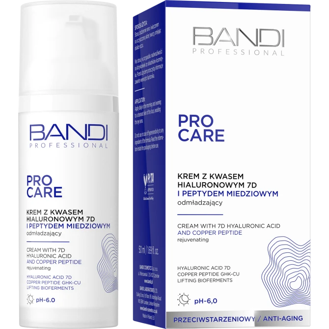 BANDI PROFESSIONAL PRO Care Krem z kwasem hialuronowym 7D i peptydem miedziowym - 50ml (id: 74038)