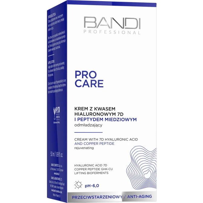 BANDI PROFESSIONAL PRO Care Krem z kwasem hialuronowym 7D i peptydem miedziowym - 50ml (id: 74038)