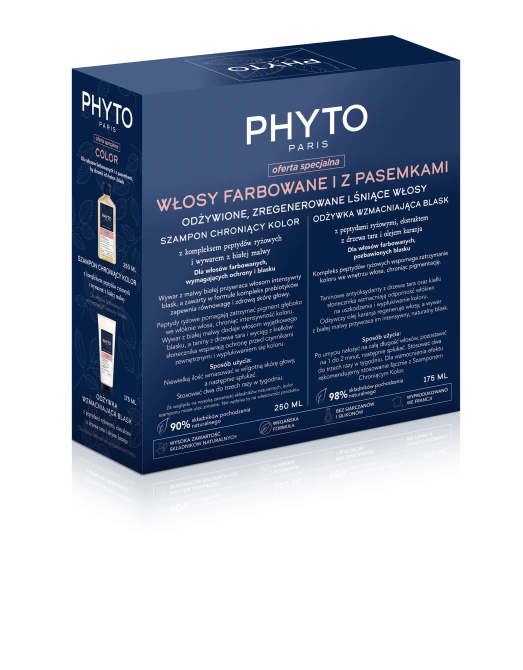 PHYTO COLOUR Zestaw: szampon chroniący kolor 250 ml + odżywka 175 ml