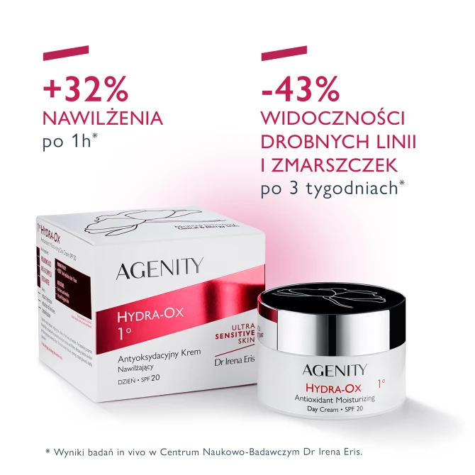 AGENITY HYDRA-OX 1° Antyoksydacyjny Krem Nawilżający Na Dzień SPF20 - 50ml