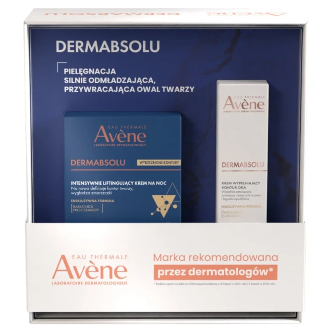 AVENE zestaw DermAbsolu: krem na noc 50ml + krem pod oczy 15ml