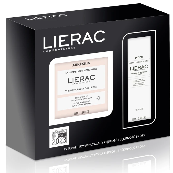 LIERAC Zestaw: Arkeskin krem na dzień 50 ml + Dioptiride krem pod oczy przeciwzmarszczkowy 15 ml