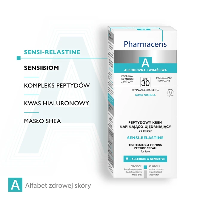 PHARMACERIS A SENSI-RELASTINE Peptydowy krem napinająco-ujędrniający SPF 30 - 50 ml