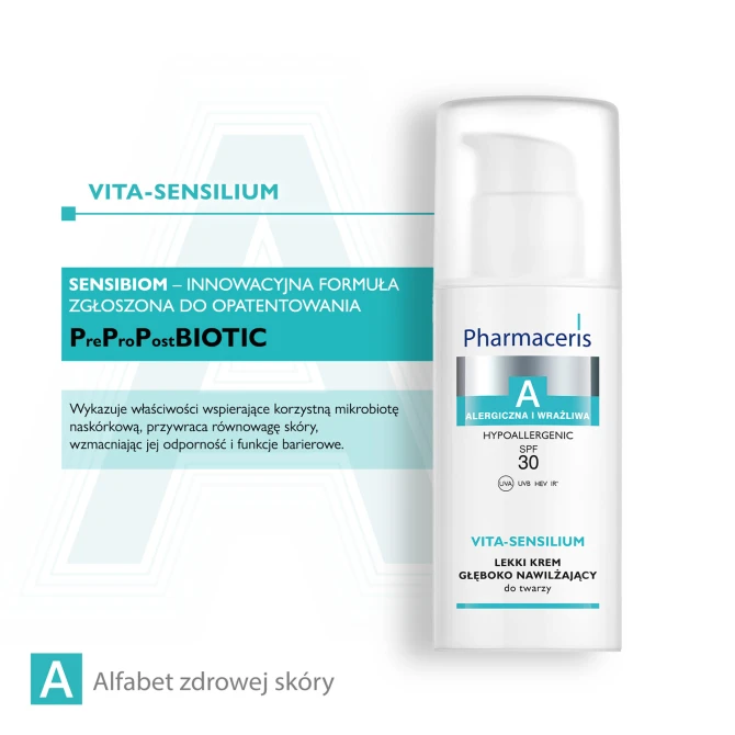 PHARMACERIS A VITA-SENSILIUM Lekki Krem Nawilżający Do Twarzy SPF30 - 50 ml (id: 1374)