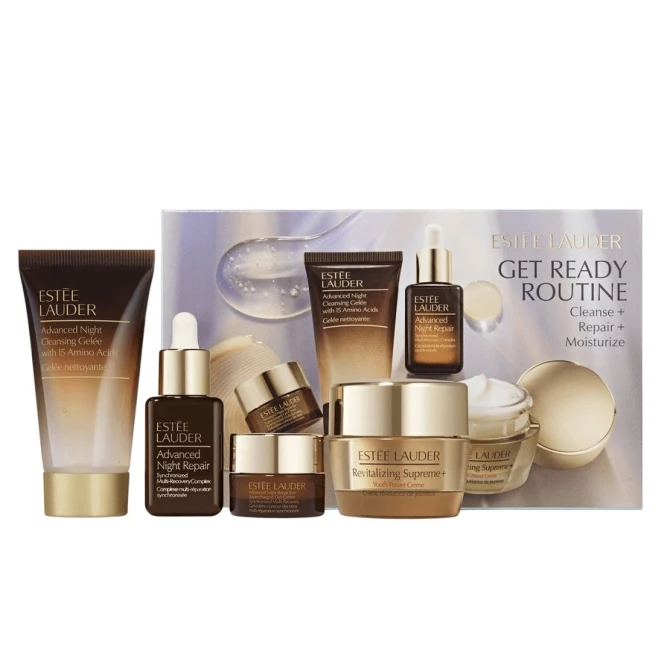 Estée Lauder Get Ready Routine Cleanse + Repair + Moisturize Starter zestaw oczyszczający żel do twarzy 30ml + krem-żel pod oczy 5ml + serum do twarzy 15ml + krem do twarzy 7ml (id: 75980)
