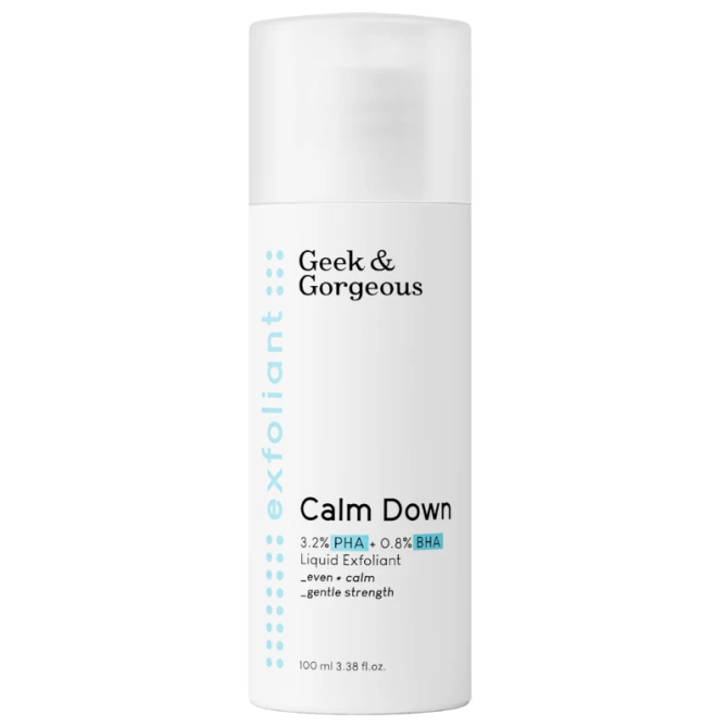 Geek and Gorgeous Calm Down - delikatny eksfoliator do twarzy z 4% kwasami PHA + BHA - 100 ml (id: 77364)