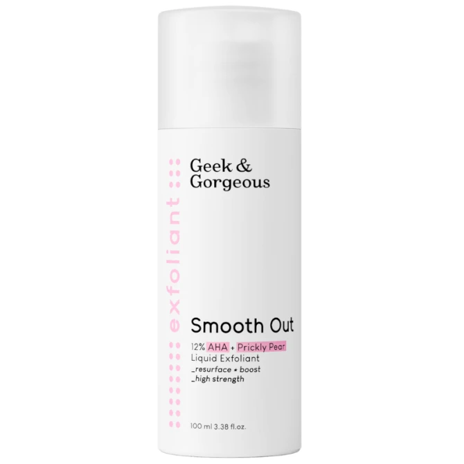 Geek and Gorgeous Smooth Out - silny eksfoliator do twarzy z 12% kwasami AHA i kojącą opuncją figową - 100 ml (id: 77366)