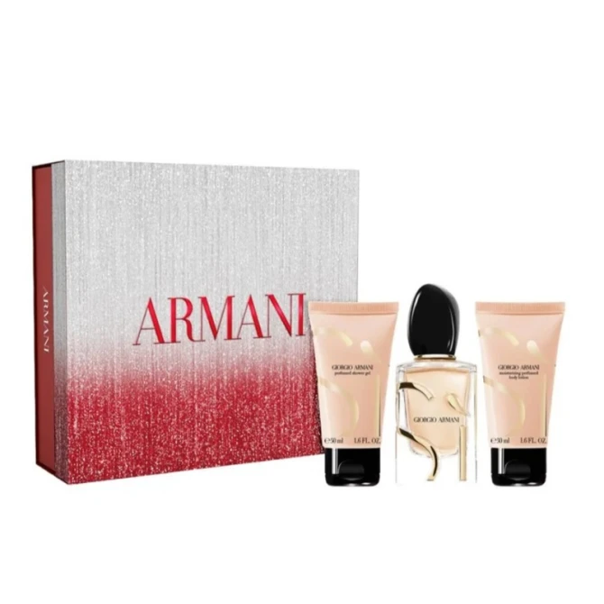 Giorgio Armani Si Intense zestaw woda perfumowana spray 50ml + balsam do ciała 50ml + żel pod prysznic 50ml (id: 77398)
