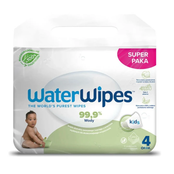 WaterWipes Soapberry BIO chusteczki nawilżane dla dzieci 4x60szt. (id: 37260)