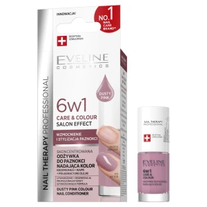 Eveline Cosmetics Nail Therapy Professional 6w1 Care &amp; Colour skoncentrowana odżywka do paznokci nadająca kolor Dusty Pink 5ml