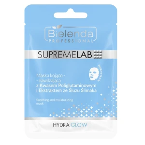 BIELENDA PROFESSIONAL SupremeLab Hydra Glow Maska kojąco-nawilżająca z kwasem poliglutaminowym i ekstraktem ze śluzu ślimaka 20 g