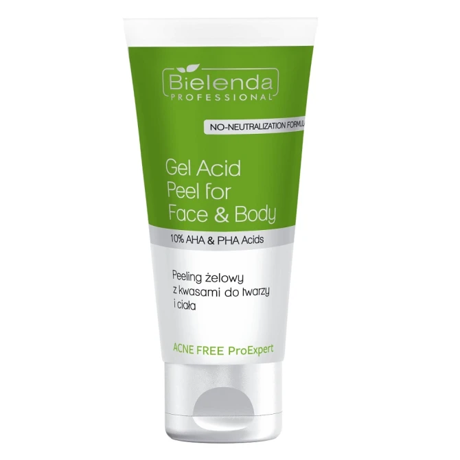 BIELENDA PROFESSIONAL Acne Free ProExpert Peeling żelowy z kwasami do twarzy i ciała 150 ml