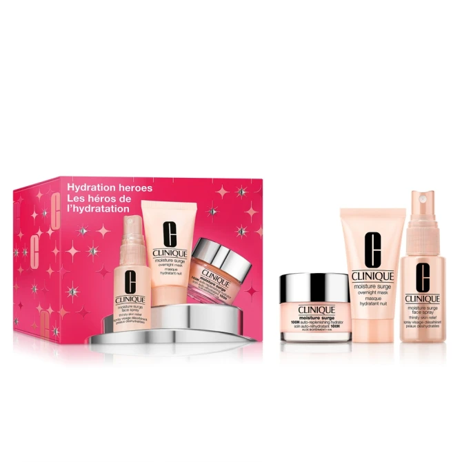 Clinique Hydration Heroes zestaw intensywnie nawilżający żelowy krem do twarzy 30ml + maseczka intensywnie nawilżająca 30ml + mgiełka do twarzy 30ml (id: 71733)