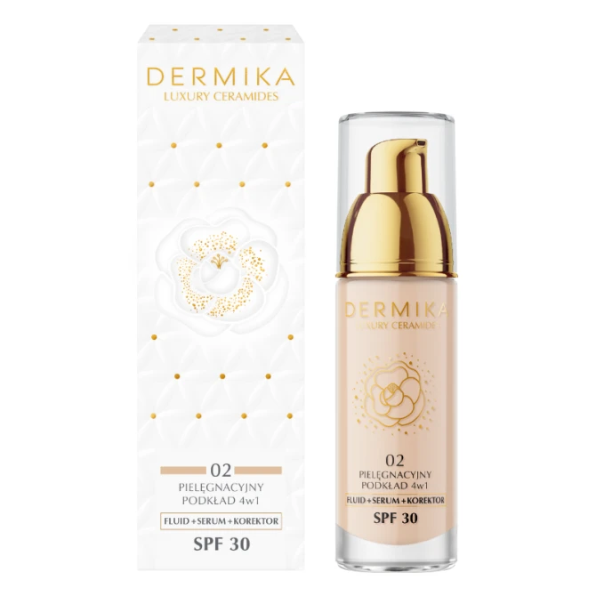 Dermika Luxury Ceramides 02, Pielęgnacyjny podkład 4w1, SPF 30 - 30ml (id: 78055)