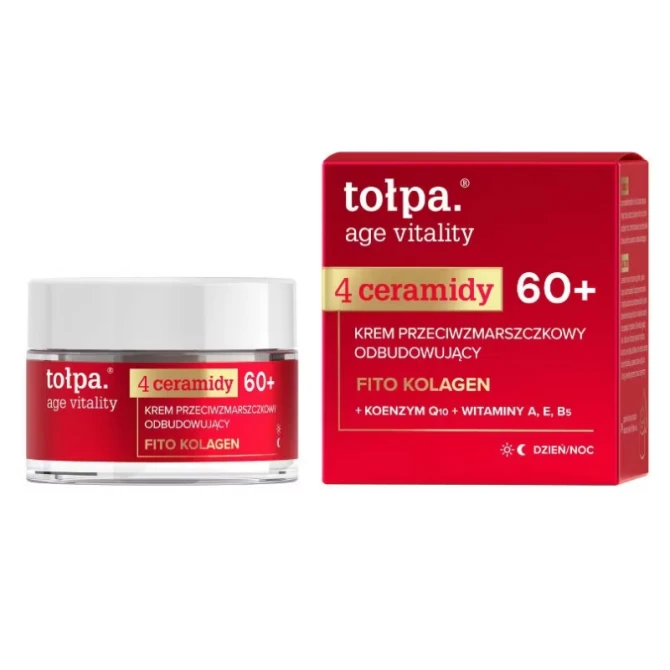 TOŁPA Age Vitality krem do twarzy przeciwzmarszczkowy, odbudowujący 60+ - 50ml