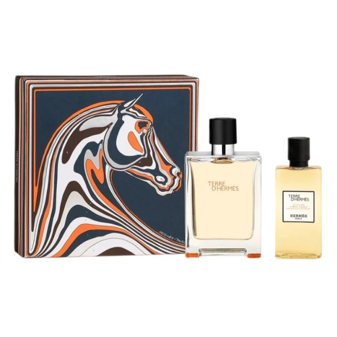Hermes Terre D'Hermes zestaw woda toaletowa spray 100ml + żel pod prysznic 80ml (id: 75885)