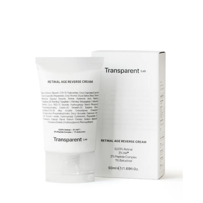 Transparent Lab Retinal Age Reverse Cream - przeciwstarzeniowy krem do twarzy z retinalem (0,03%) - 50ml