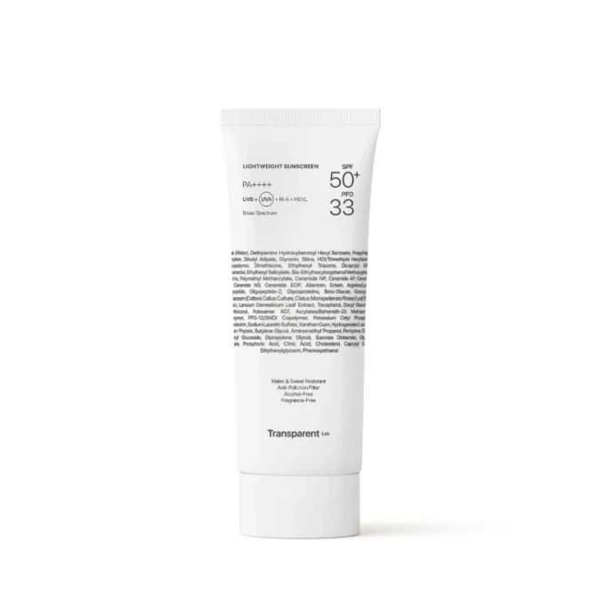 Transparent Lab Lightweight sunscreen SPF50+ - lekki krem przeciwsłoneczny SPF50+ - 100ml