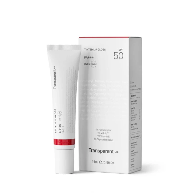 Transparent Lab Lip Gloss Cherry SPF50 - balsam do ust - 15ml