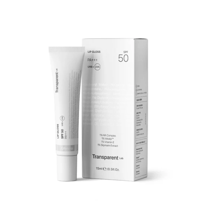 Transparent Lab Lip Gloss Glossy SPF50 - błyszczyk do ust - 15ml