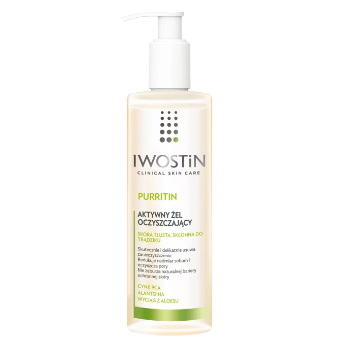 IWOSTIN PURRITIN Aktywny Żel Oczyszczający Do Mycia Twarzy - 300ml