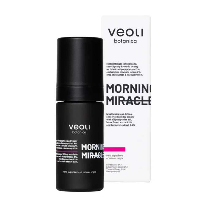 Veoli Botanica Morning Miracle - rozświetlająco-liftingujący, senolityczny krem do twarzy na dzień - 30ml