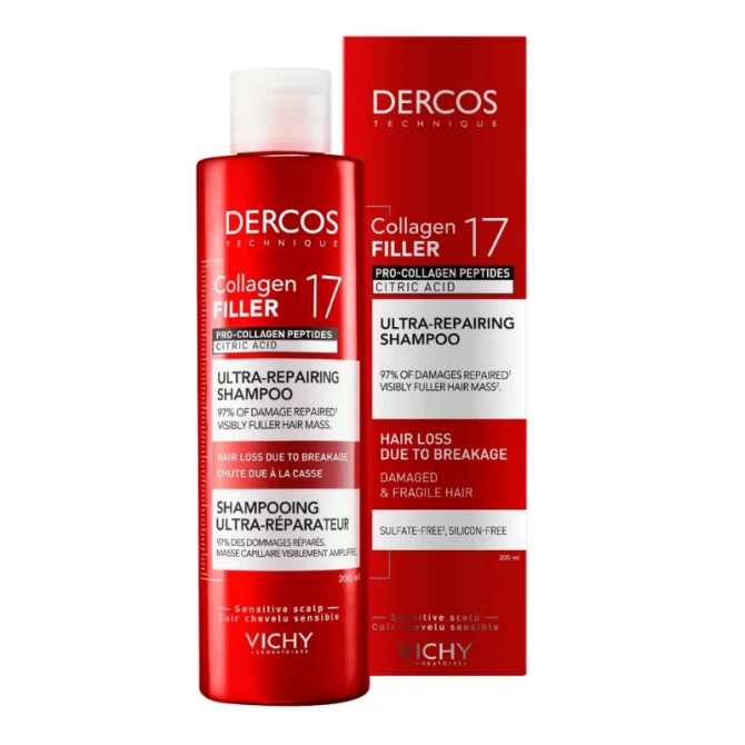 Vichy Dercos Collagen 17 Filler Ultraregenerujący szampon do włosów - 200ml