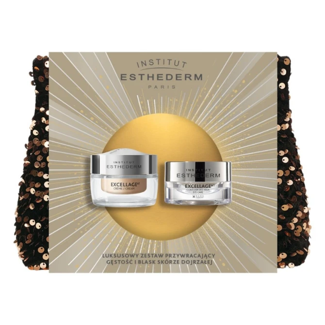 Esthederm Excellage Zestaw: Krem 50ml + Krem pod oczy 15ml + Kosmetyczka