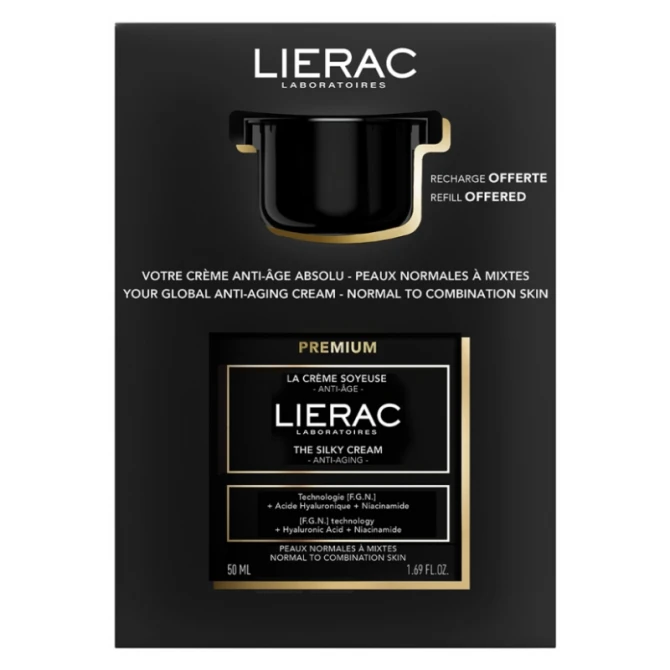 LIERAC PREMIUM KREM JEDWABISTY + REFILL - 50ml+50ml