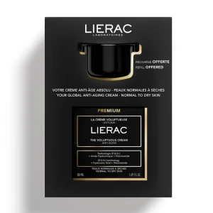 LIERAC PREMIUM KREM BOGATY + REFILL - 50+50ml