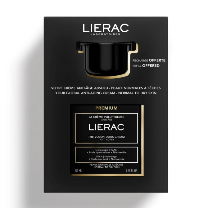 LIERAC PREMIUM KREM BOGATY + REFILL - 50+50ml