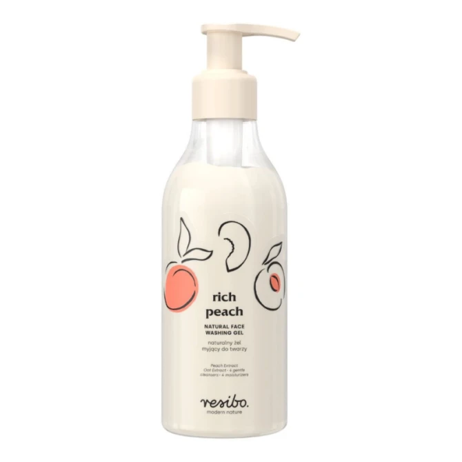 RESIBO Naturalny żel myjący do twarzy z ekstraktem z brzoskwini - 250ml